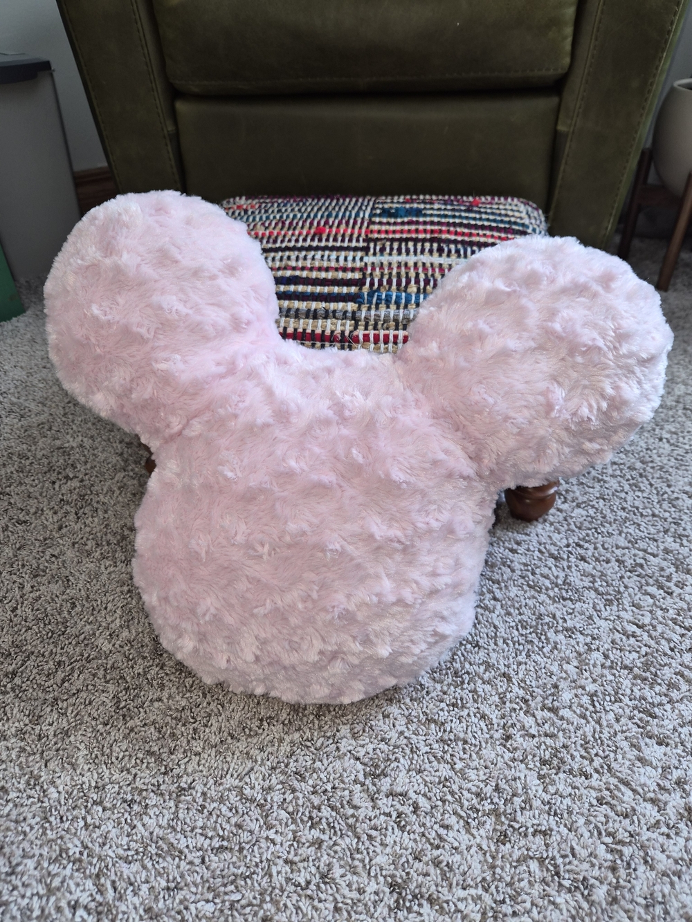 Plush Pink Mickey Head Pillow